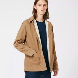 Topman Brown Faux Shearling Lined Jacket